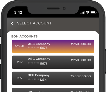 Piliin ang Source Account na gagamitin mo sa iyong transaction